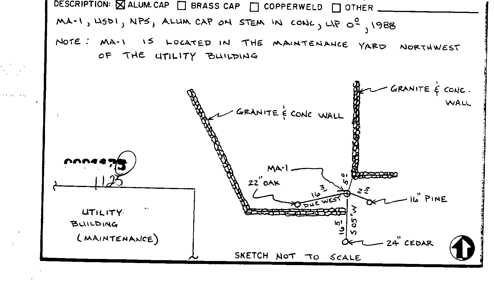 00001125 Survey Monumentation Sketch