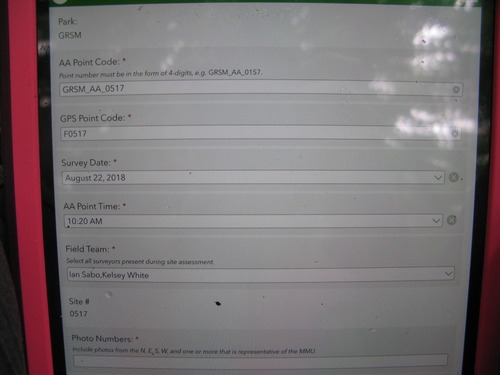 GRSM Accuracy Assessment. Plot Code: GRSM_AA_0517_1