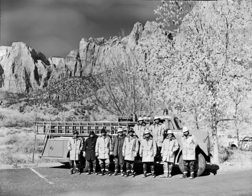 Fire crew and truck employee parking lot, Visitor Center.