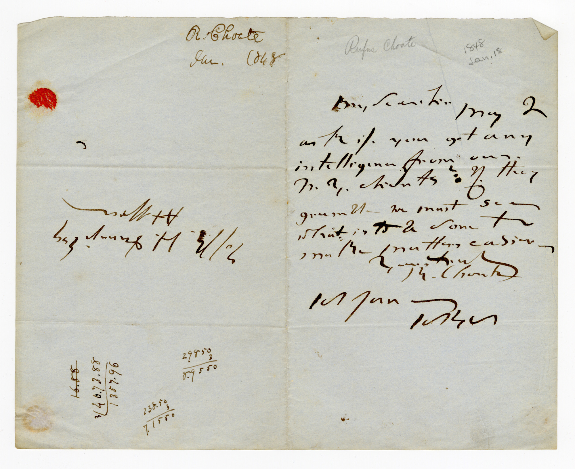 Manuscript letter
