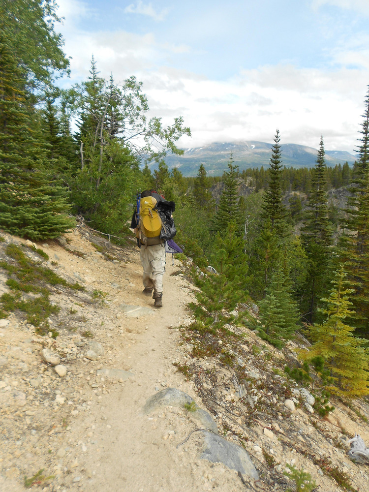 Hiker on sandy trail