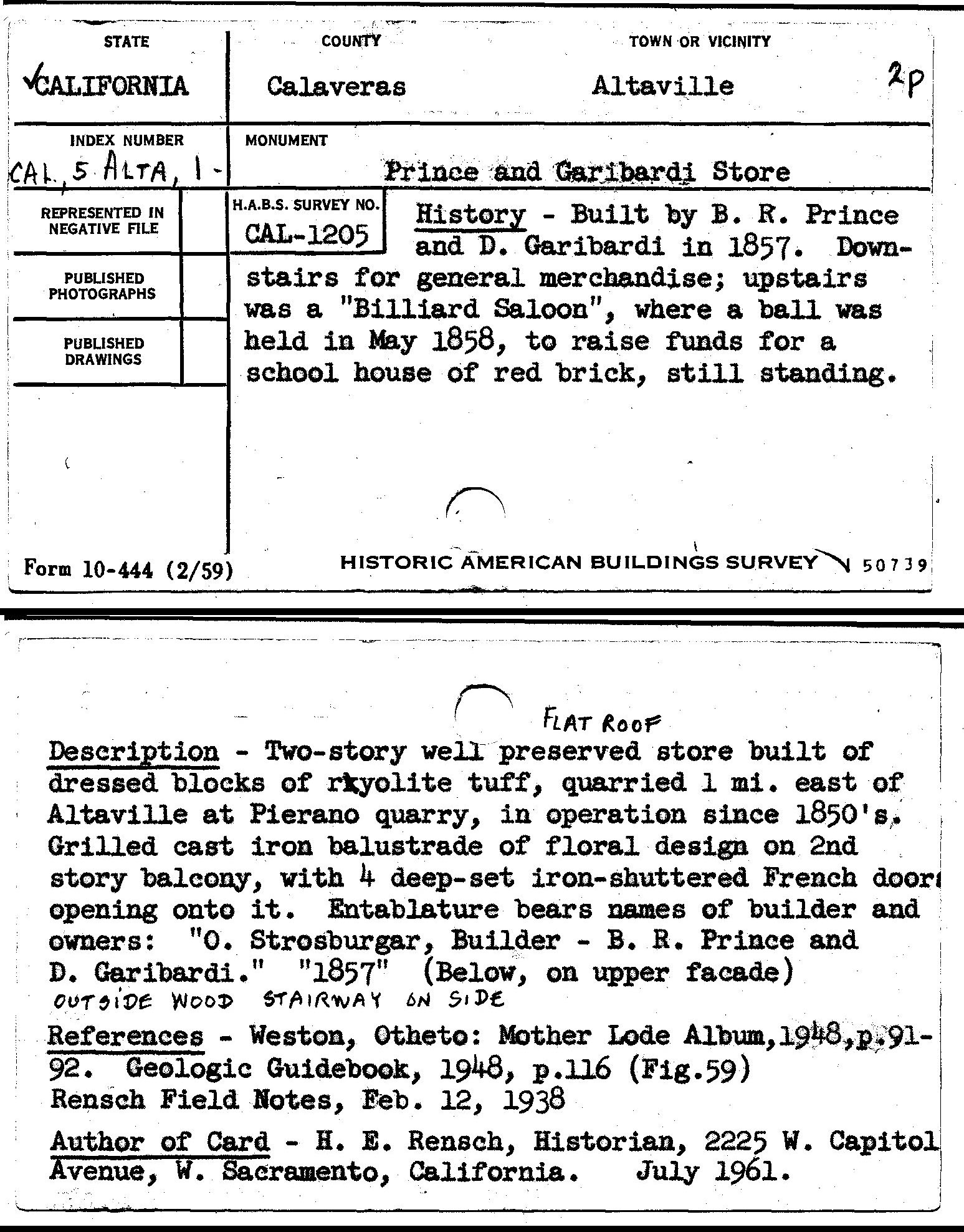 Scan of front and back of typed catalog card