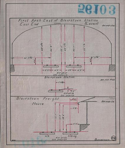56103.LB--clearance sketches--Structures less than 8 feet from center line of track or less than 22 feet above top of rail [Group 14]
