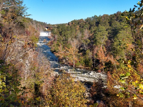 Step back from the falls and observe the power of water from a distance. From this overlook, viewers can take in the 45 foot waterfall and the very beginning of Little River Canyon.