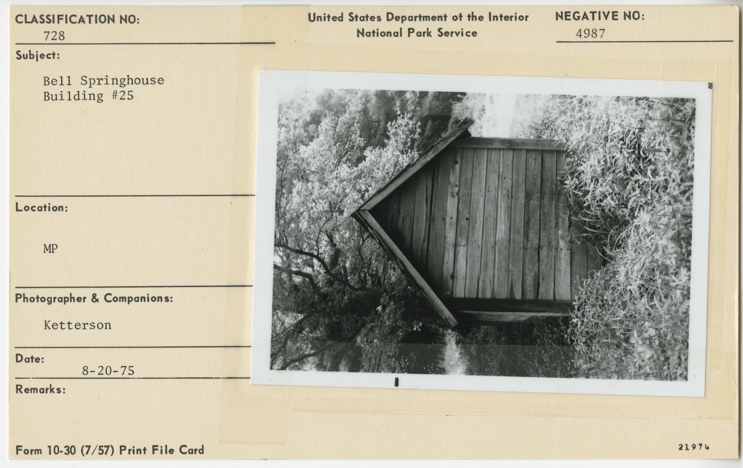 Bell Spring House, Bldg. #25