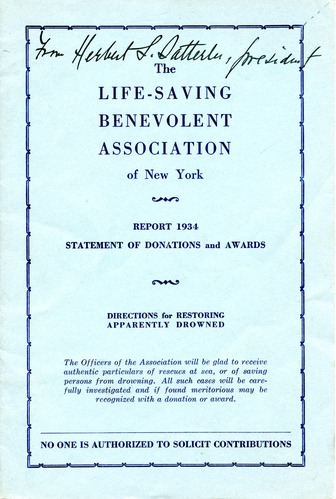 Booklet, Life-Saving Benevolent Association, 1934 p.1.tif