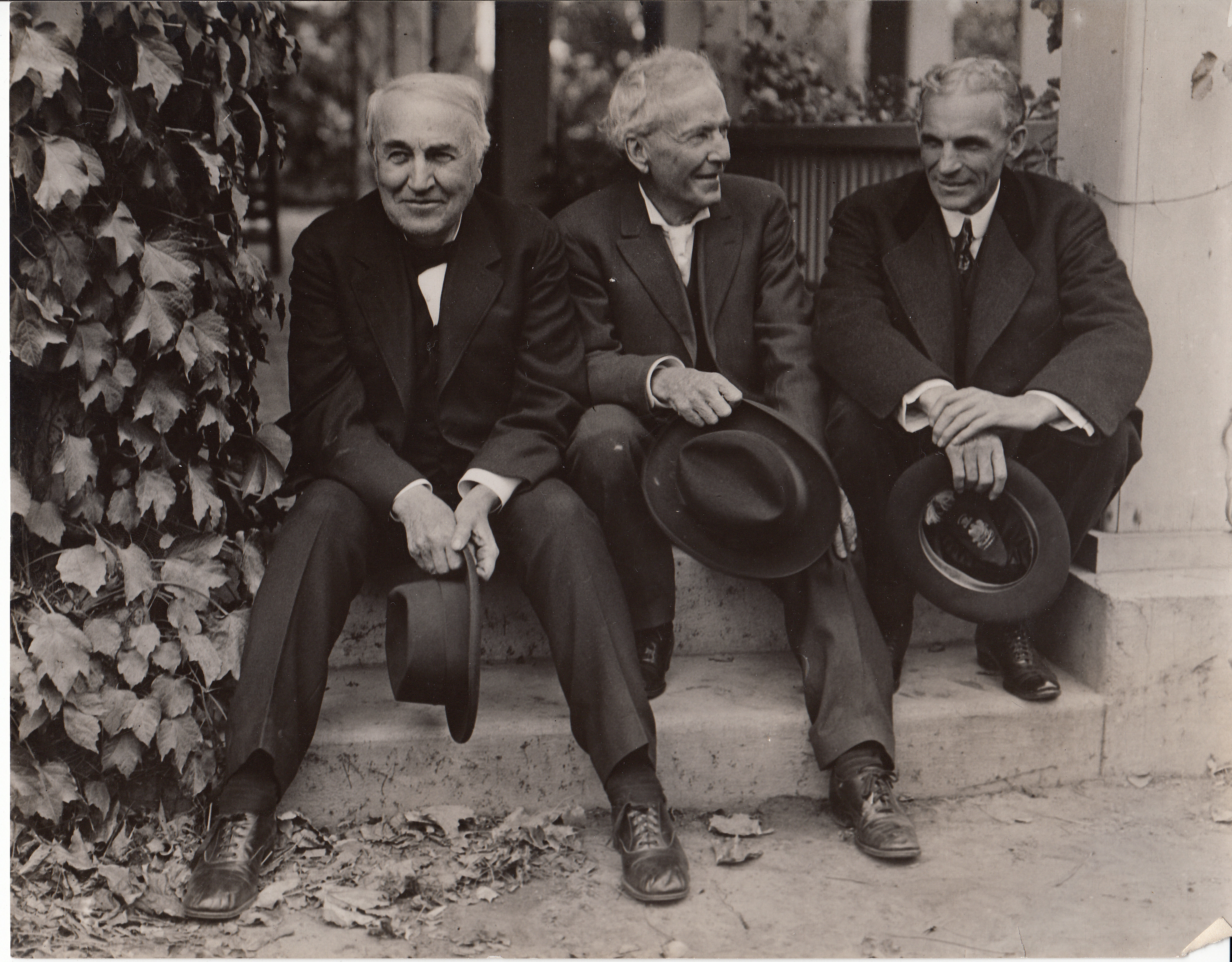 Thomas Edison, Luther Burbank, and Henry Ford on California trip.