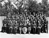 Introduction to NPS Operations 1964 (class photo) : 02/10/64 - 04/29/64, Conrad L. Wirth Session, Horace M. Albright Training Center, Grand Canyon National Park. First row (l. to r.) John M. Morehead, TC staff; Frank F. Kowski, TC staff; Barbara A. Sorrill, Colonial; Sydney M. Ruesch, TC staff; Barbara Ann Lund, Saguaro; David O. Karraker, TC staff; Howard H. Chapman, TC staff.   Second row (l. to r.) Bloomfield B. Cantrell, Jr., Great Smoky Mountains; Roland F. Nagel, Petrified Forest; Tom D. Thomas, Yosemite; Gerald L. Wood, Aztec Ruins; Dale L. Smith, Russell Cave; Philip E. Peterson, Maricopa County Parks & Recreation Department; Robert G. Forrest, Natchez Trace; James L. Riddle, Virgin Islands; William G. Truesdell, Shenandoah; Hugo H. Huntzinger, Saguaro; William J. Barmore, Jr., Yellowstone.   Third row (l. to r.) Joe J. Cayou, Lake Mead; William M. Taylor, Everglades; Lary D. Barney, Crater Lake; Albert C. Schneider, Gettysburg; LeeRoy C. Brock, Sequoia; Robert O. Binnewies, Yellowstone; Bruce B. Paige, Death Valley; Don R. Thompson, Natchez Trace; Patrick D. Crosland, Fredericksburg; W. Pingree Crawford, White Sands.   Fourth row (l. to r.) William M. Colony, Glacier; Frederick T. Anderson, Sequoia; James G. Wilson, Shenandoah; Robert J. Todd, Grand Canyon; William D. Clark, Chesapeake and Ohio Canal; DonP. Morris, Wupatki-Sunset Crater; Harold T. Coss, Jr., Organ Pipe Cactus; Buddy D. Martin, Navajo; Calvin R. Cummings, Tuzigoot; John W. Bryce, Jr., Antietam.   Fifth row (l. to r.) Robert G. Whistler, Rock Creek Nature Center; Weston P. Kreis, Cape Hatteras; William F. Donati, Blue Ridge; Thomas D. Mulhern, Jr., Arches; Donald J. Colville, Colonial; Roy M. Graybill, Hot Springs; Stanley E. Schlegel, Petrified Forest; Russell M. Betts, Rocky Mountain; Raymond J. Geerdes, Hawaii Volcanoes.