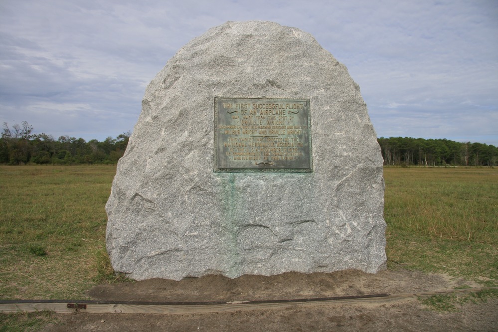 Stone marking where Orville Wright first left the ground in the 1903 Wright Flyer