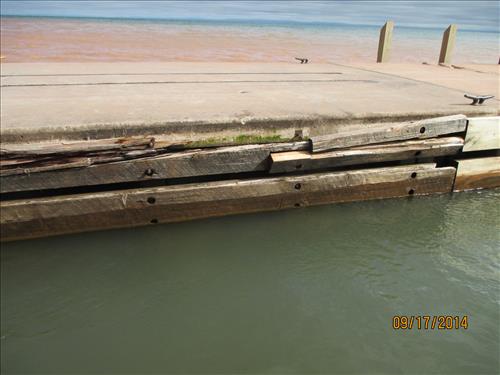 APIS, Storm Damage to Michigan Island Dock 2014