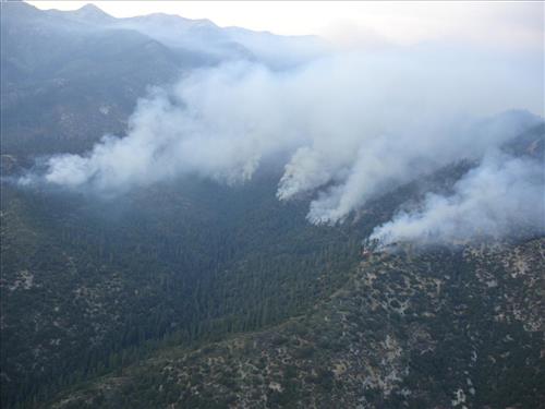 Images of the Comb Complex wildland fire use project taken from park helicopter, Sequoia and Kings Canyon National Parks, summer 2005