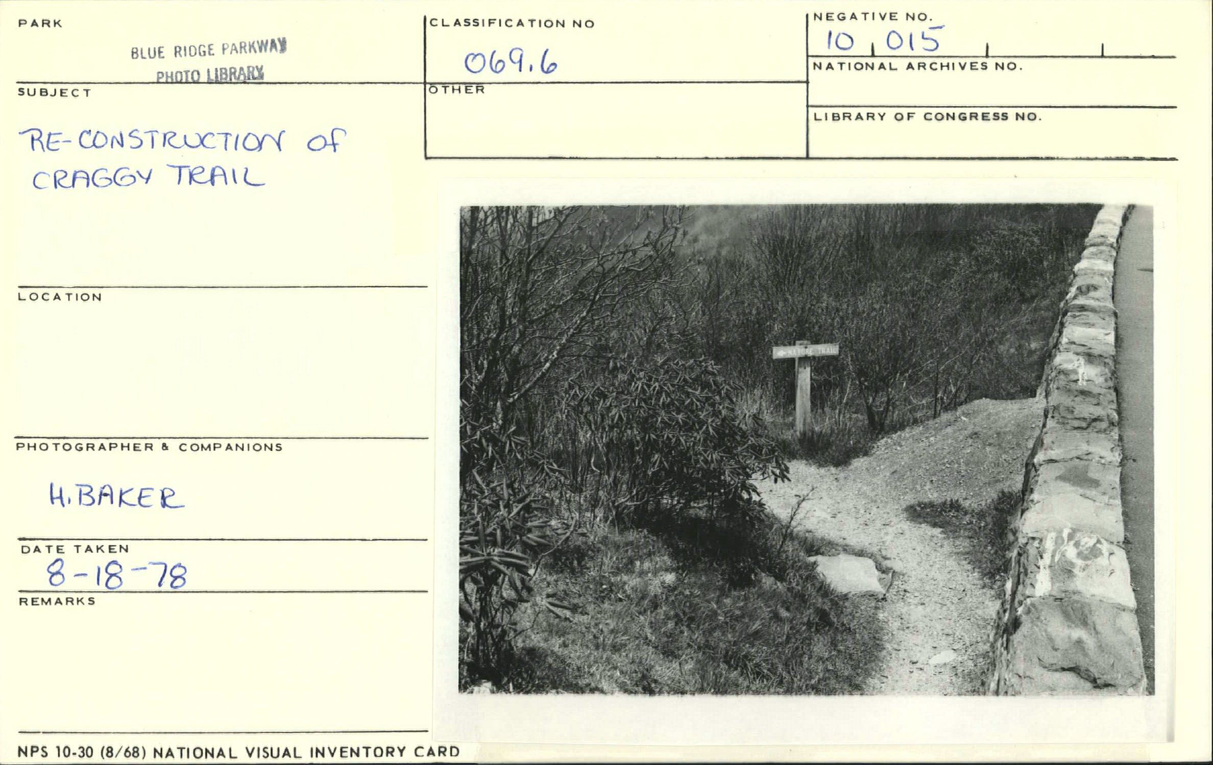 Reconstruction of Craggy Trail showing sign