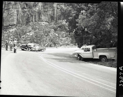 Accident on tunnel road involving private car and pick up.