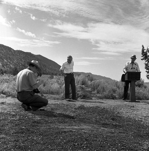 BW Photos of the groundbreaking ceremony for the Kolob Canyons Visitor Center.