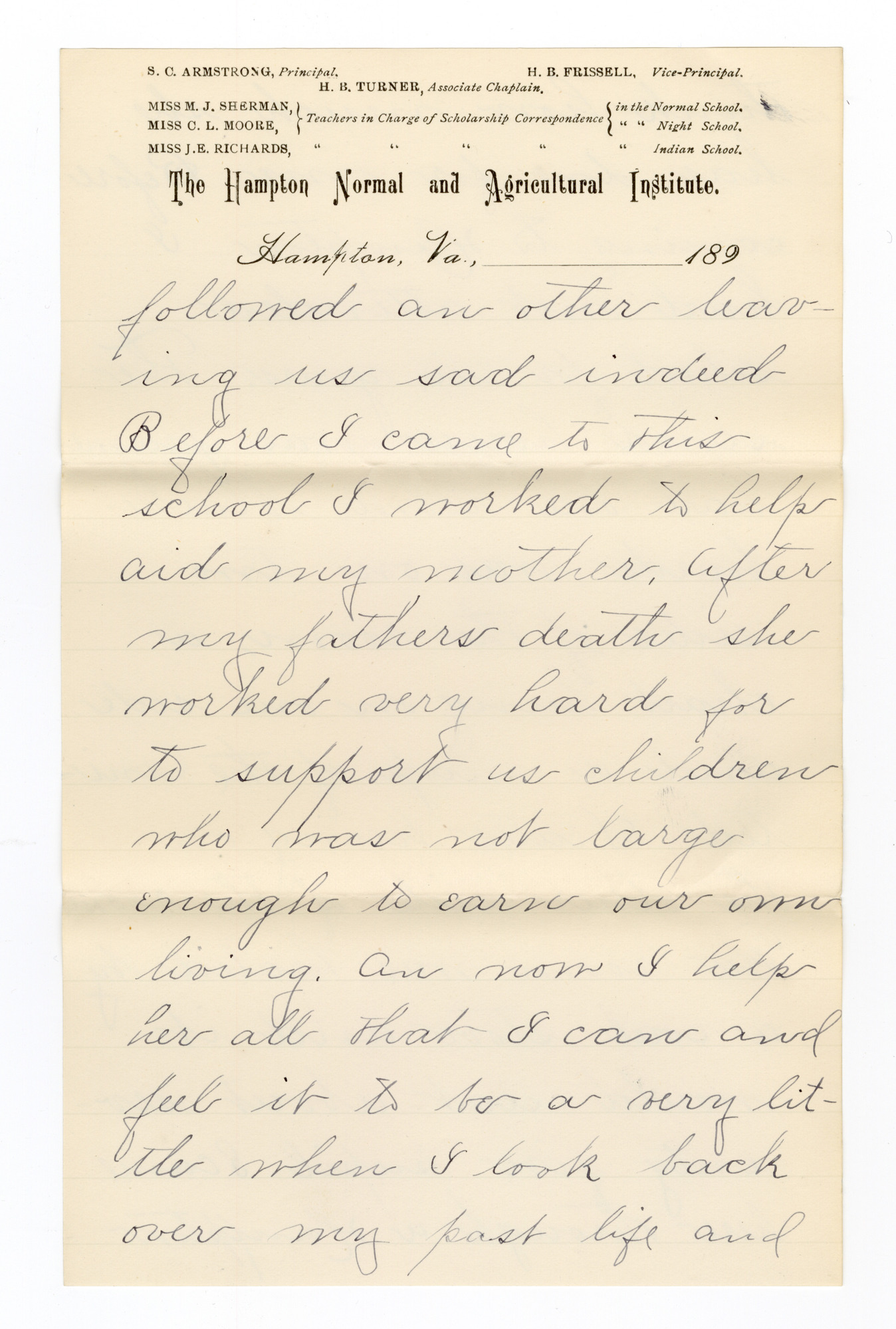 Manuscript letter