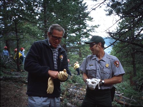 President Bush visits Emerald Mountain Fuel Reduction Project Site in Colorado