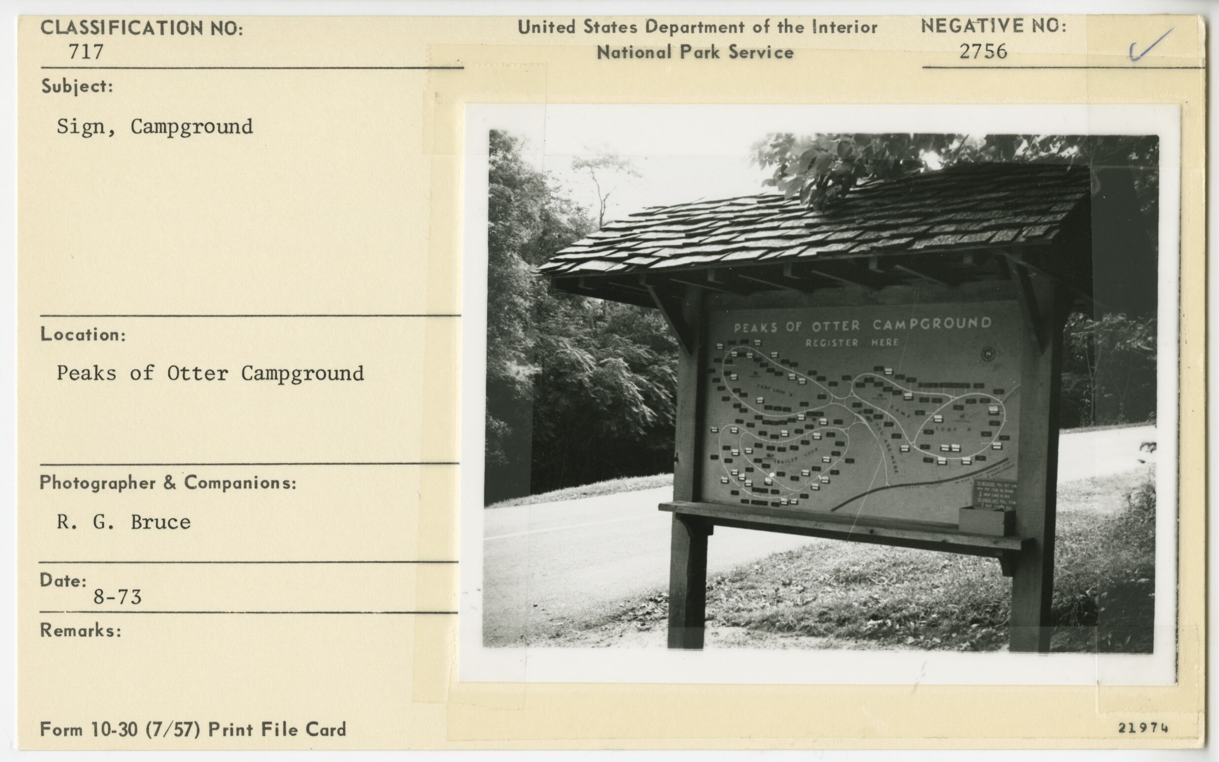 Sign near Peaks of Otter Campground