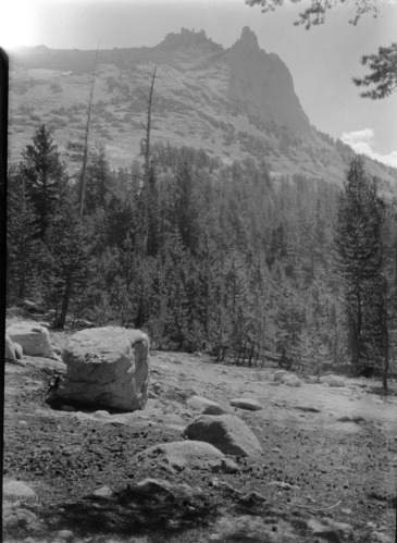 Cathedral Pk.; Peak profile view from Sunrise Trail