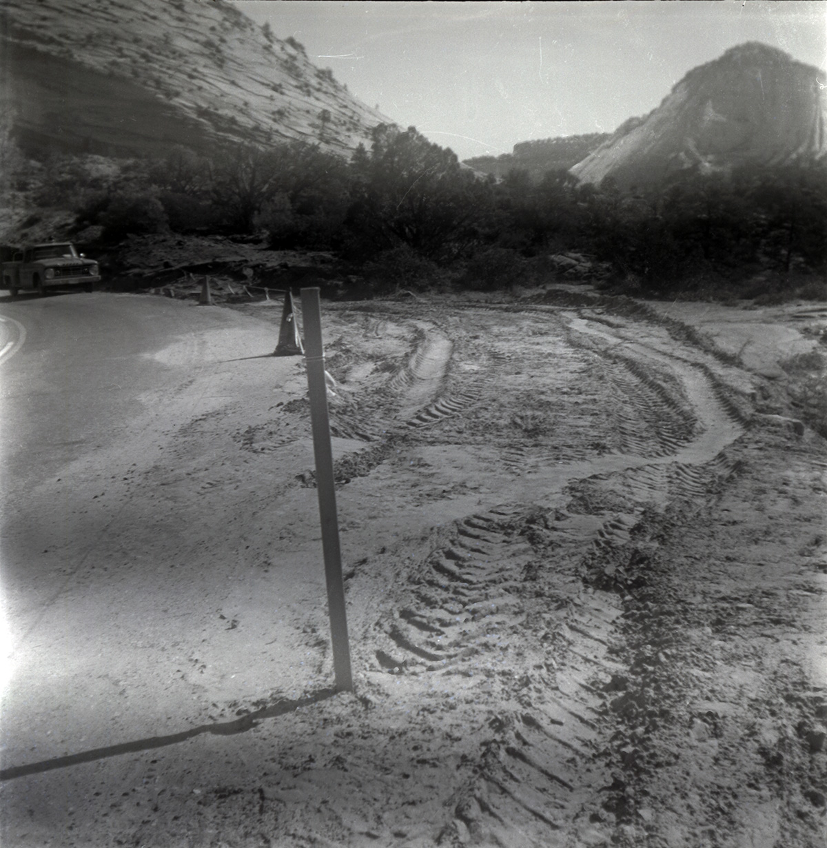 East side road repair and turn out construction.