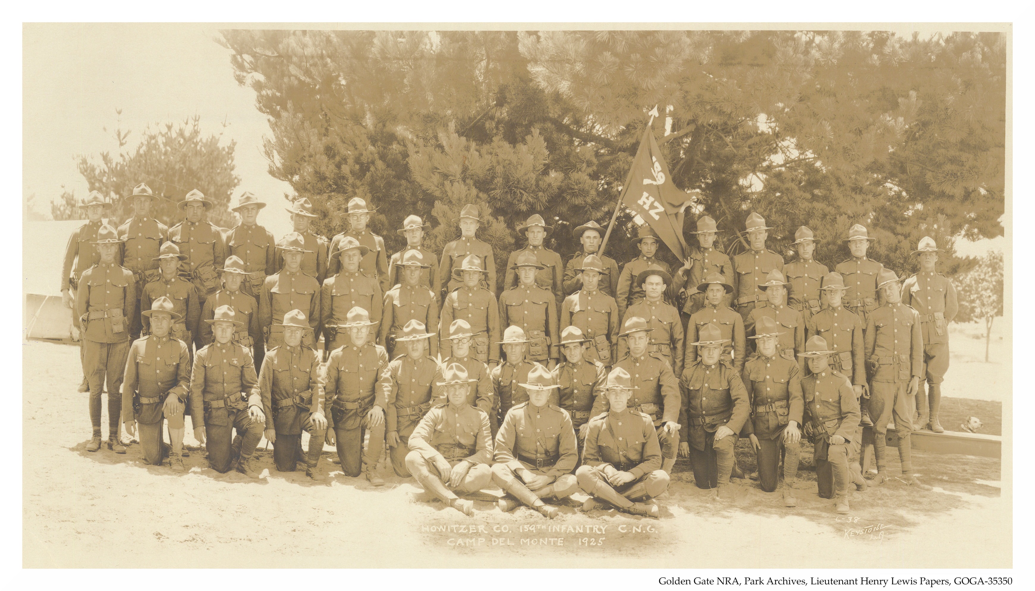 Troop Photo of the 159 Howitzer Company in Camp del Monte 