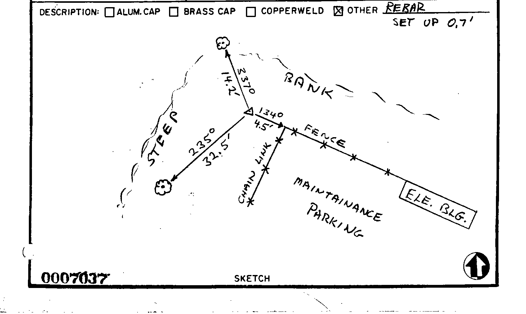 00007037 Survey Monumentation Sketch