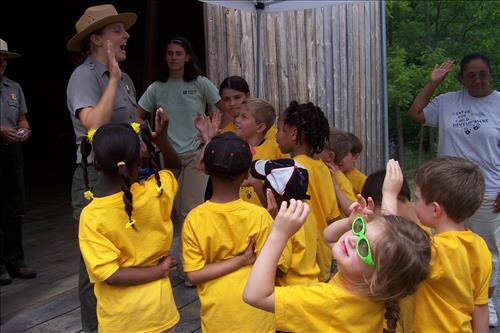 CVEEC Junior Ranger Program, Little Sprouts, Kids Getting Badges