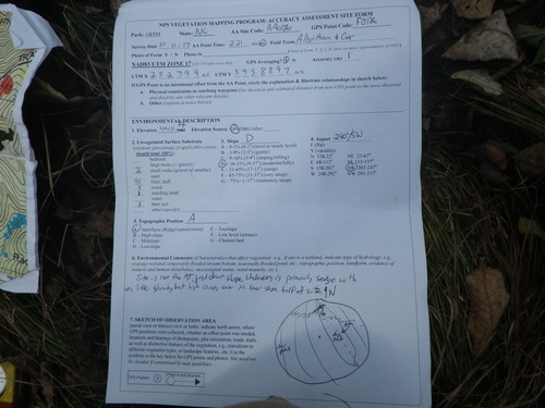 GRSM Accuracy Assessment. Plot Code: GRSM_AA_0186_1