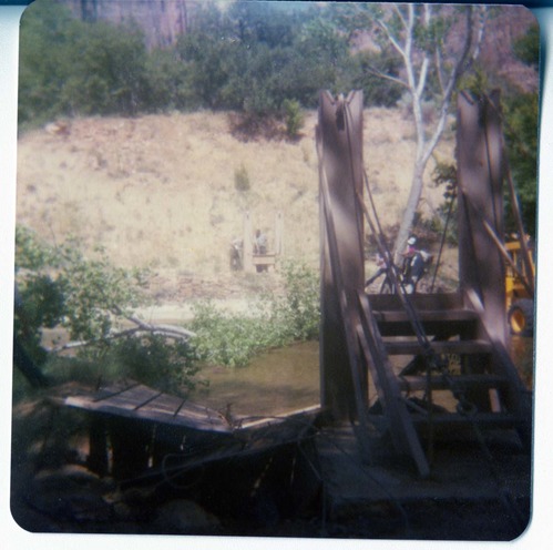 The arrival and emplacement of the new Zion Lodge footbridge.