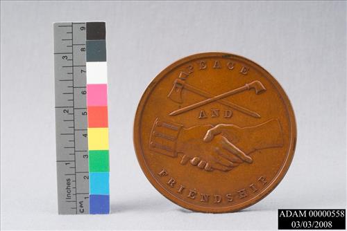Commemorative Copper Medal with Profile Bust of John Adams from the Adams National Historical Park Collection