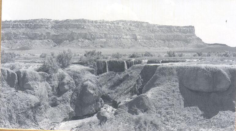 Gallo Diversion Dike with Water Flowing Back into Wash