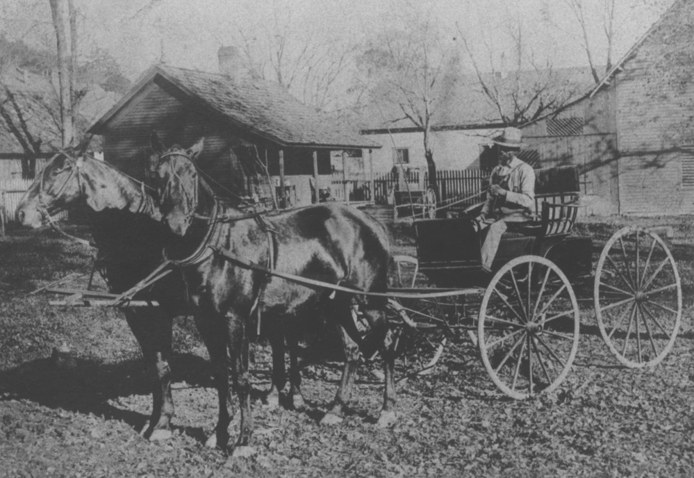 "Uncle John" sitting in a buggy.