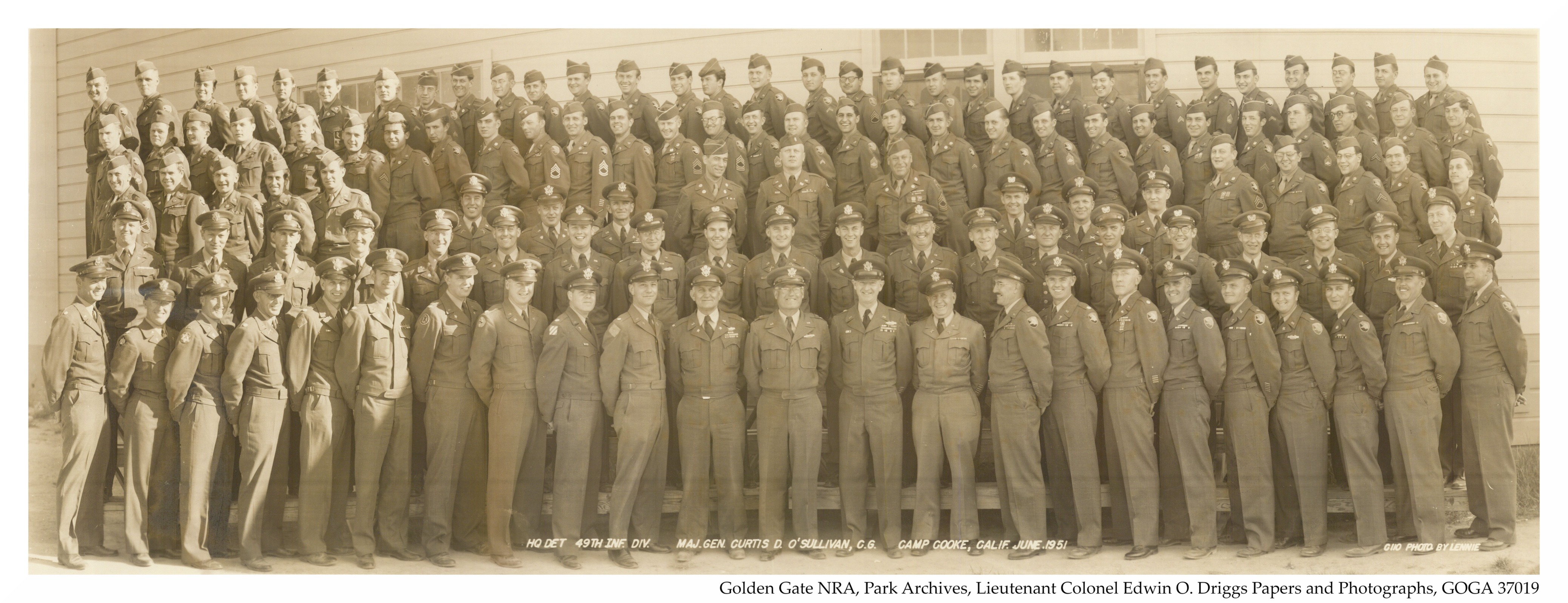 Headquarters of the 49th Infantry Division at Camp Cooke, California in 1951 