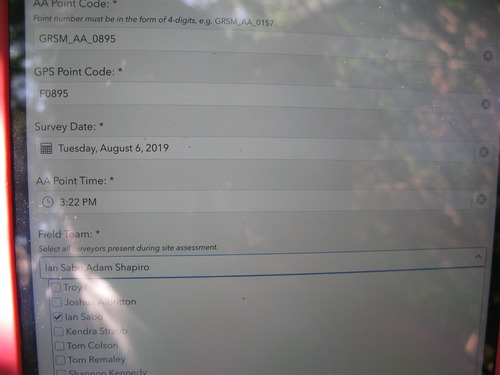 GRSM Accuracy Assessment. Plot Code: GRSM_AA_0895_1