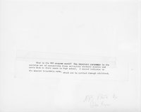 The back of an image with two YCC members taking a lunchbreak by the coast at Puʻuhonua o Hōnaunau National Historical Park. A caption is tapped to the lower half of the image. The caption reads, “What is the YCC program worth? One important parameter is the evolving set of perceptions these articulate students acquire and carry back to their peers in high school. A second indicator is the special friendship made, which can be carried through adulthood.” Along the bottom of the image “N.P.S. Photo by Glen Kaye,” is written in pencil.