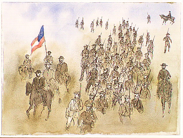 Confederate troops on the move.
