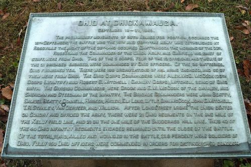 Ohio at Chickamauga Tablet Marker