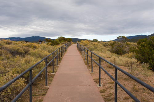 Image of a walkway in a field.