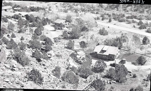 Building 1, Superintendent's residence, (right) and Building 2 (left) from above.