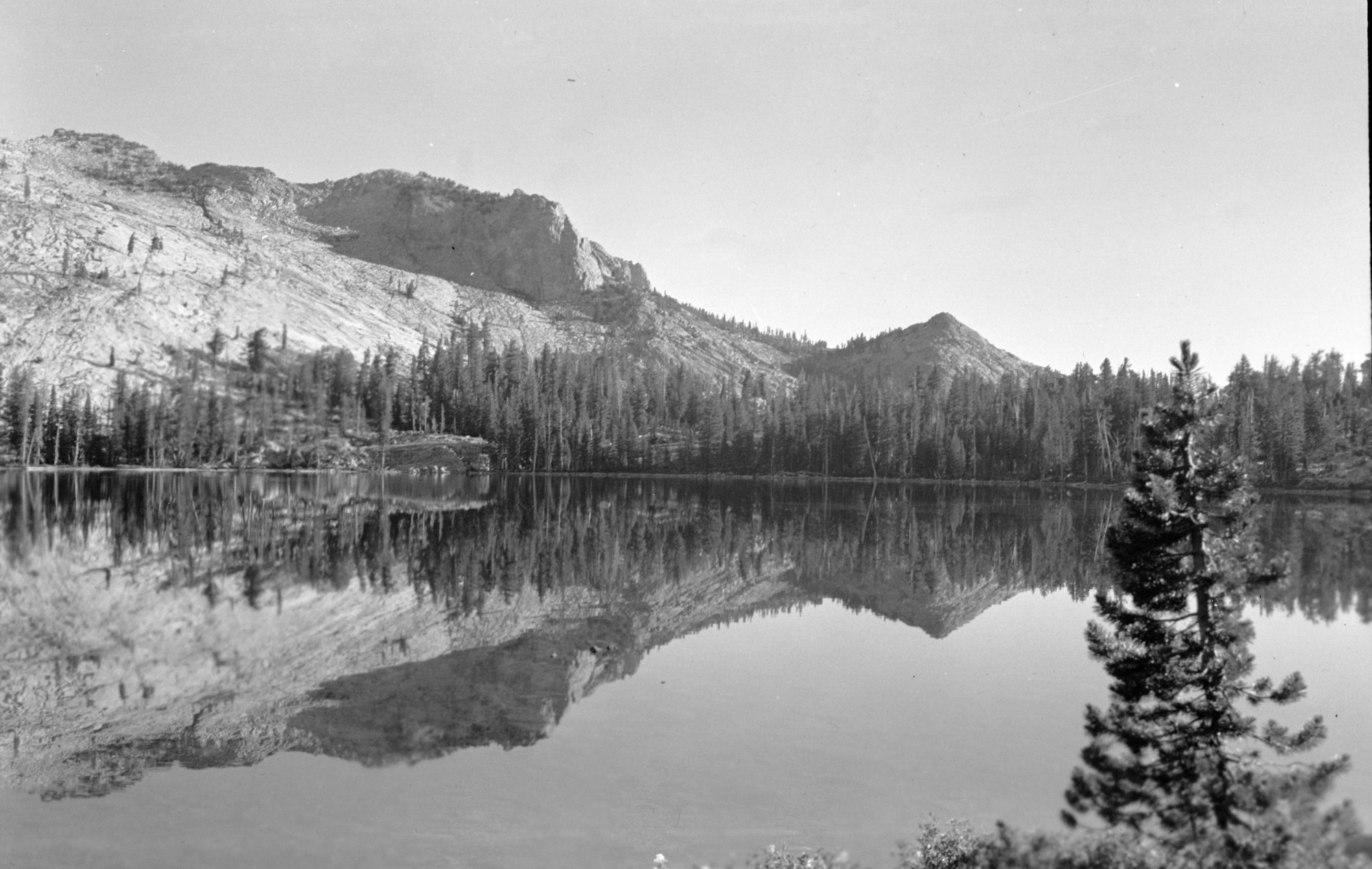 May Lake with shoulder of Mt. Hoffman.