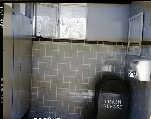 Completed comfort station rehabilitation, South Campground, interior view.