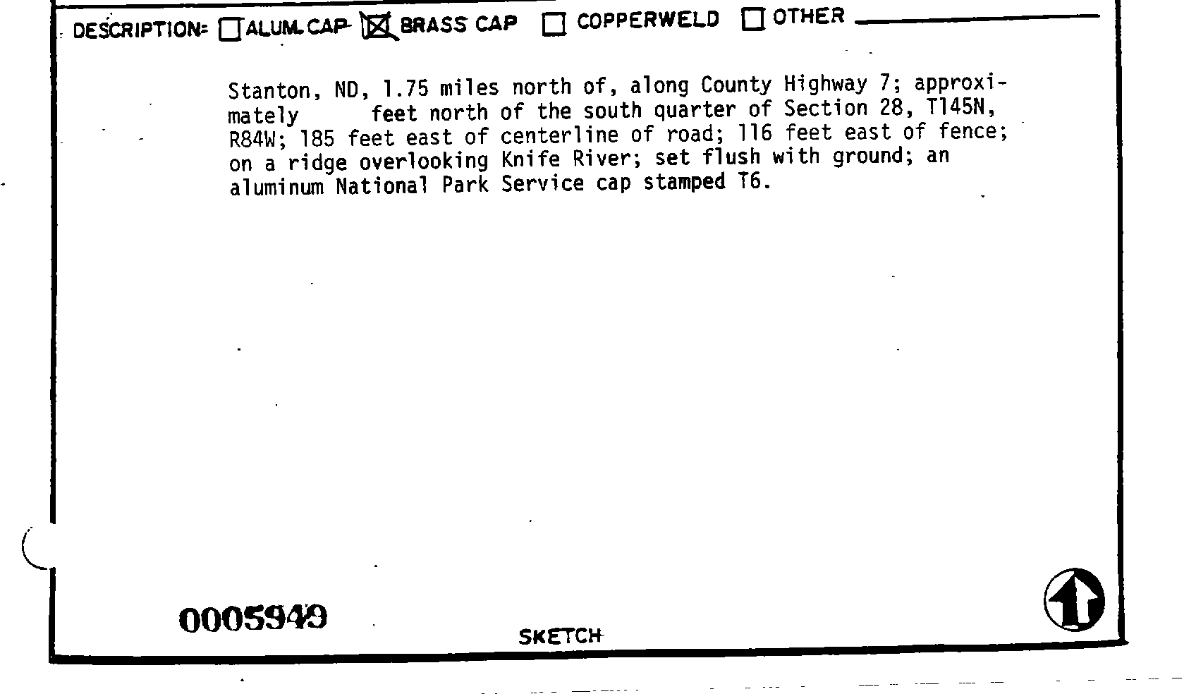 00005949 Survey Monumentation Sketch
