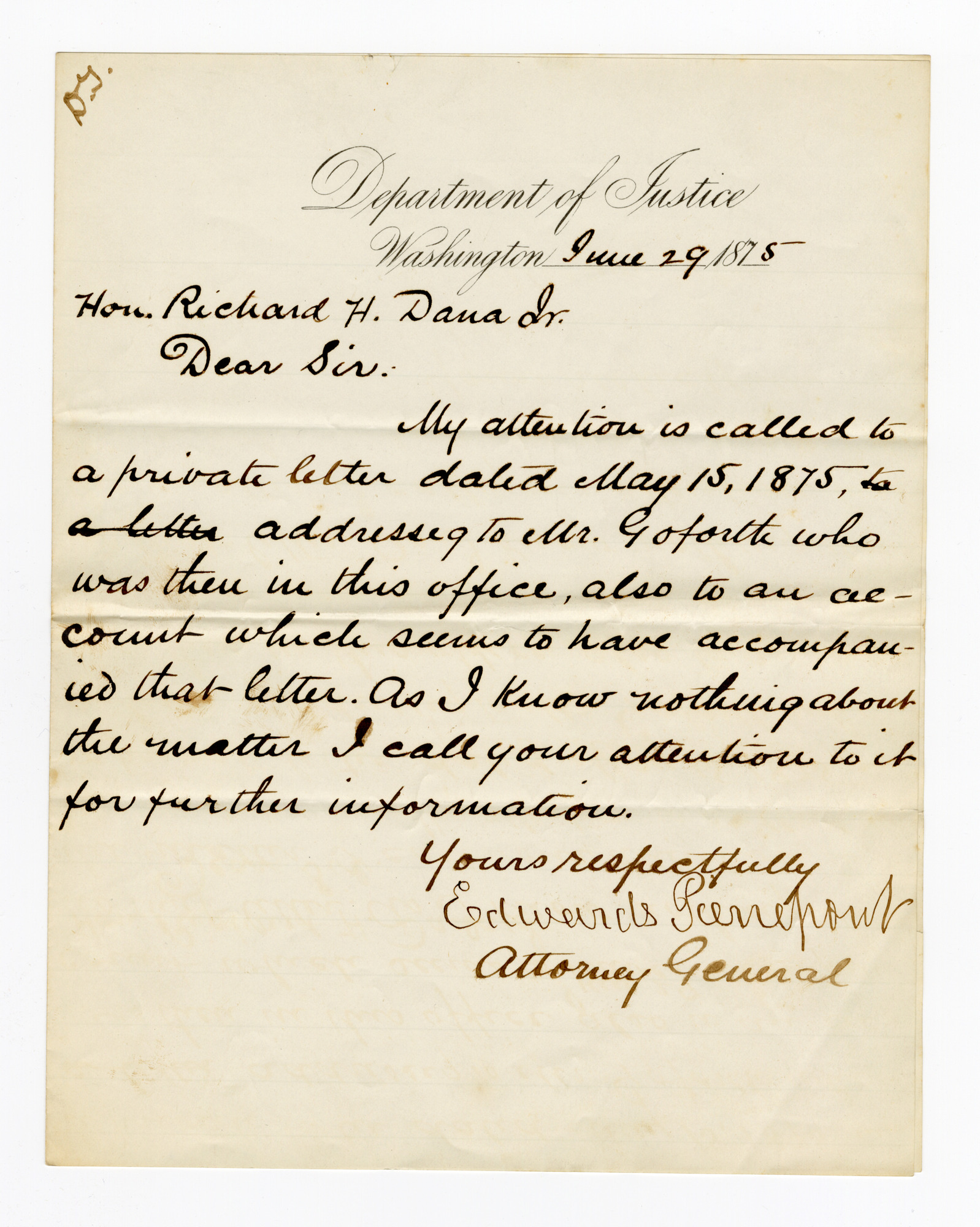 Manuscript letter