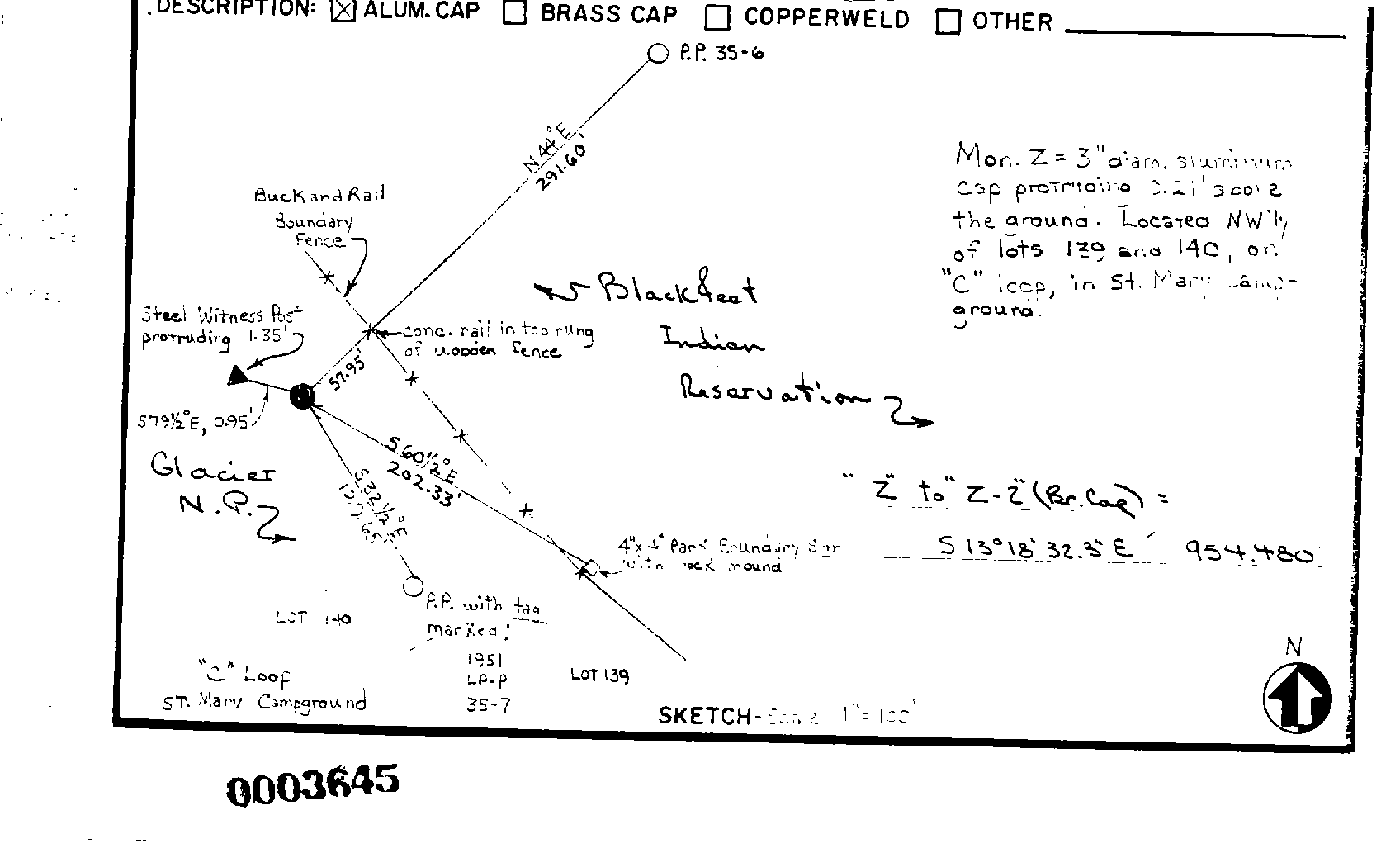 00003645 Survey Monumentation Sketch