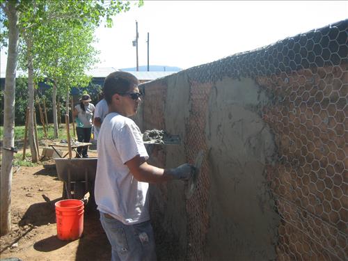 FY13 YCC Recontruction of Trading Post Courtyard Wall at Pecos National Historical Park in July 2013