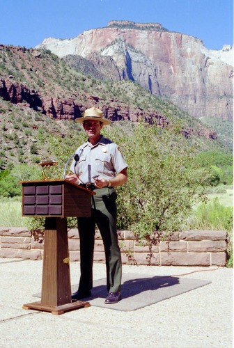Color Photos of the parks 72nd anniversary celebrations- cake cutting, barbecue, speakers.