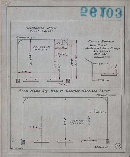 56103.LB--clearance sketches--Structures less than 8 feet from center line of track or less than 22 feet above top of rail [Group 07]