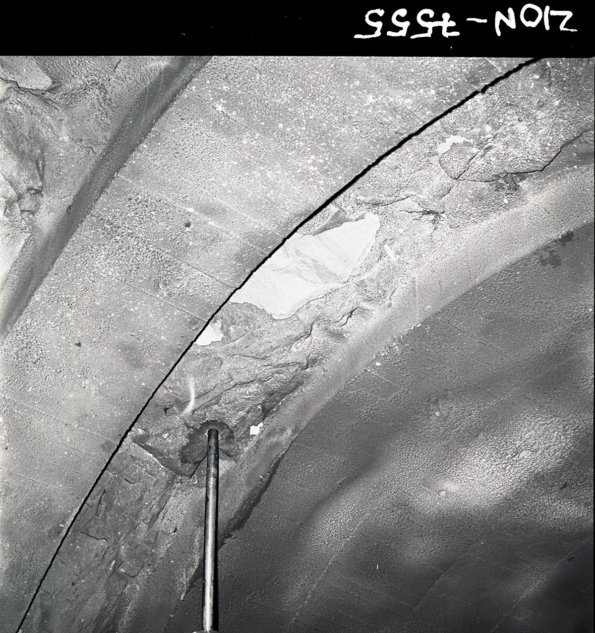 Drilling equipment and operator obtaining test cores in Zion-Mt. Carmel tunnel.