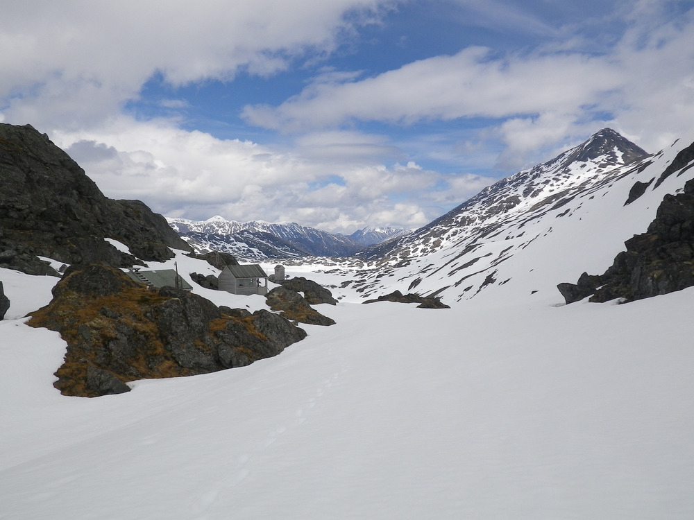 Snow and mountains and blue sky