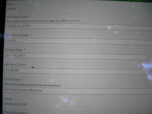 GRSM Accuracy Assessment. Plot Code: GRSM_AA_0120_1