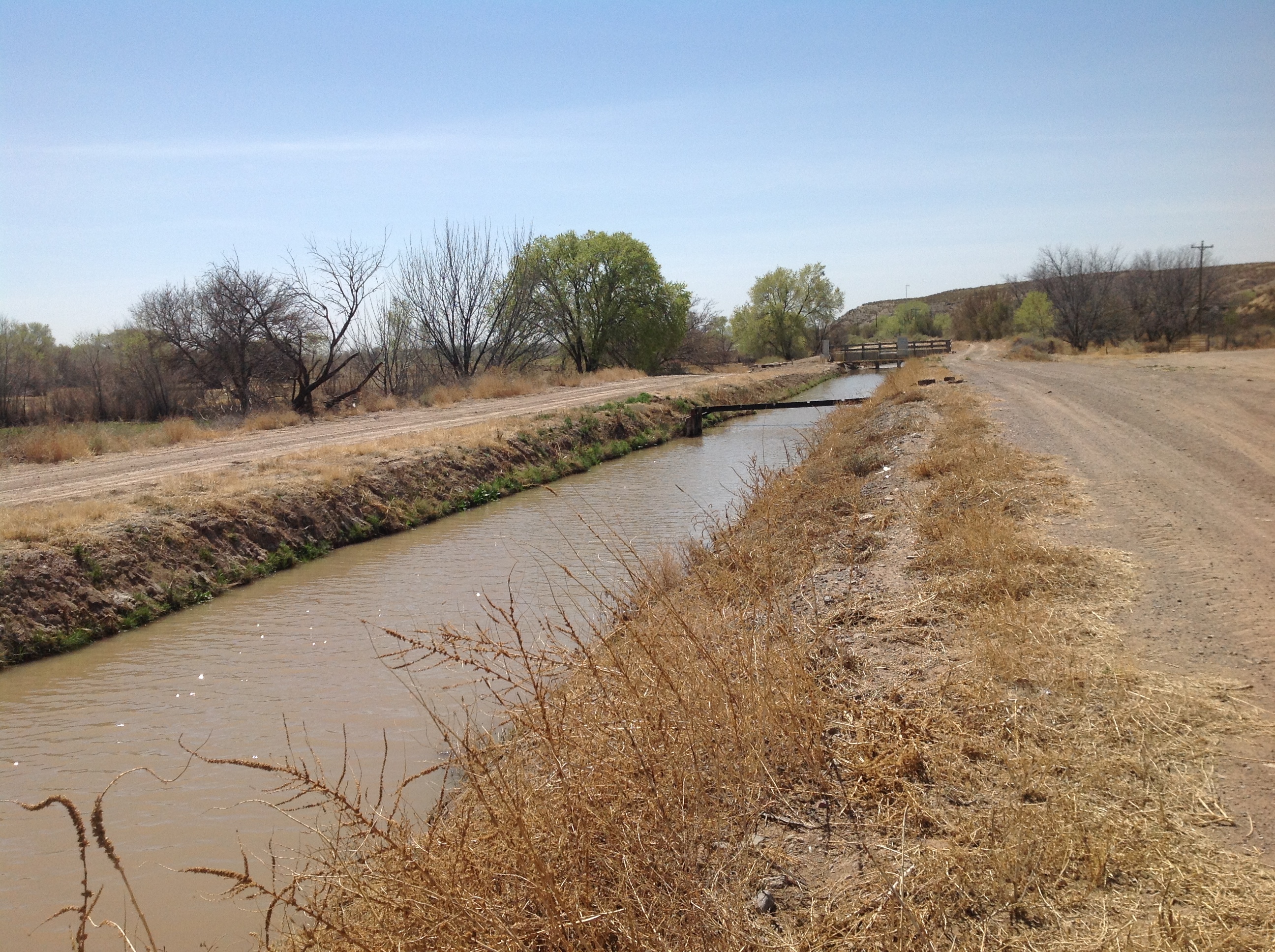 Irrigation channels near Pueblito Point at Escondida Road in Socorro County, NM